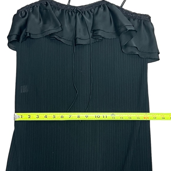 Lanvin Paris New York Black Crinkle Dress MIDI Fits Small Medium Sleeveless - Picture 15 of 16